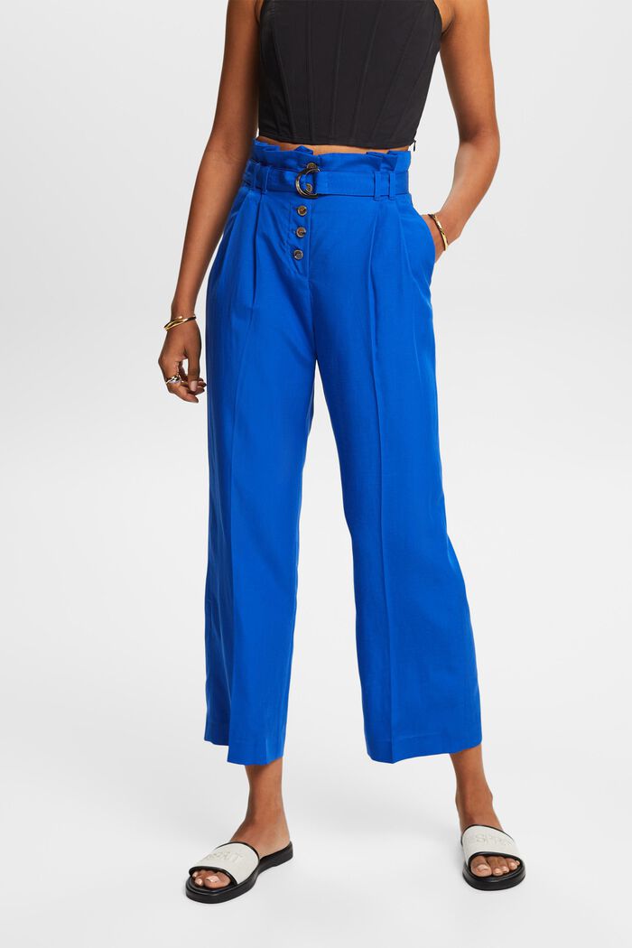 Mix and Match Pantaloni culotte cropped, vita alta, BRIGHT BLUE, detail image number 0