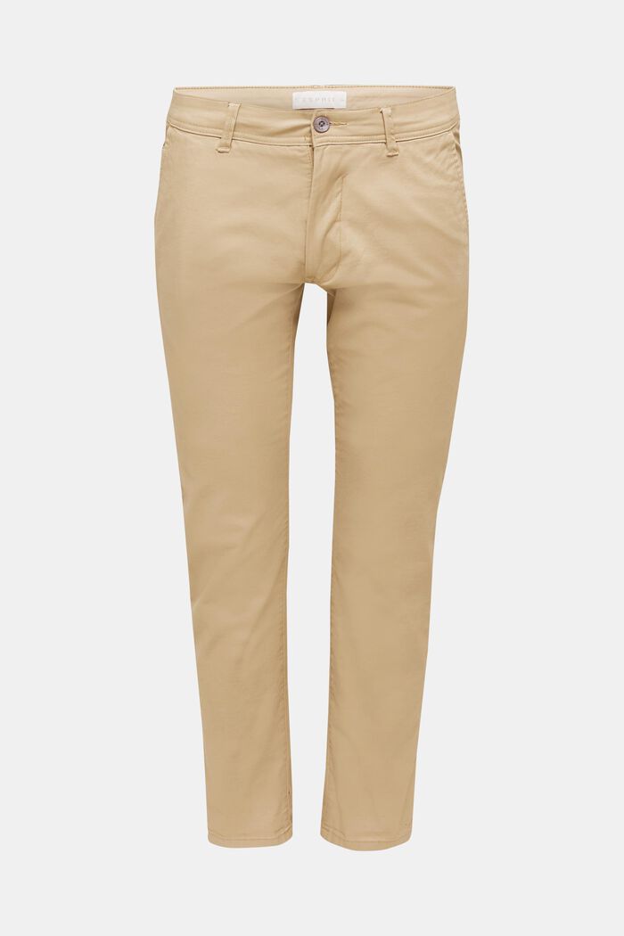 Pantaloni chino in cotone stretch, BEIGE, detail image number 0