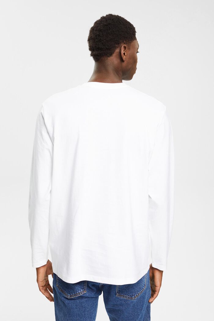 Maglia a maniche lunghe in jersey, 100% cotone, WHITE, detail image number 4