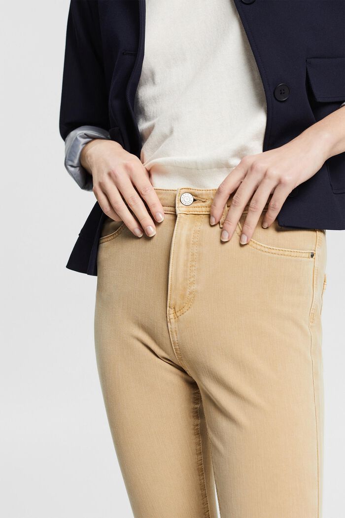 Pantaloni stretch in misto cotone biologico, SAND, detail image number 0