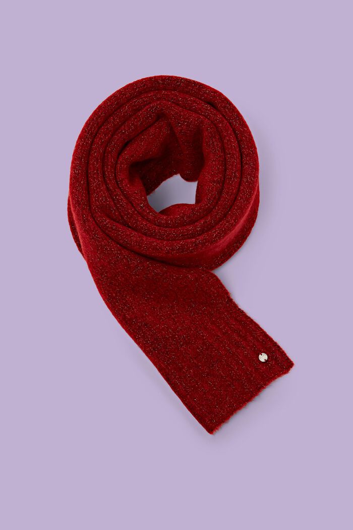Sciarpa in misto lana e mohair, DARK RED, detail image number 0