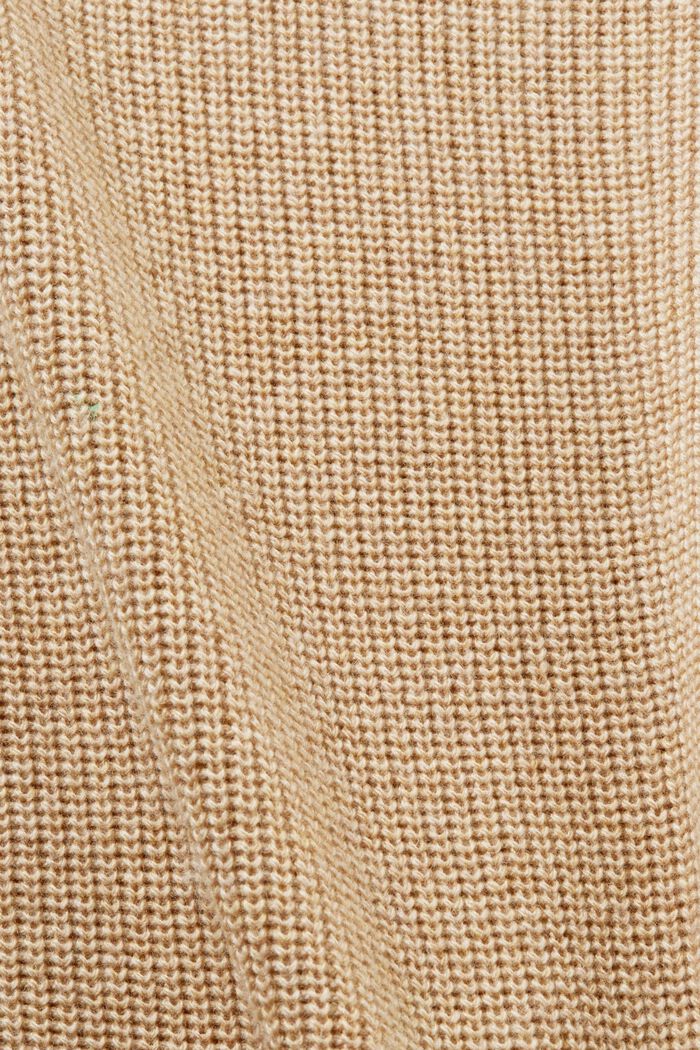 Gilet in maglia a coste in misto lana, SAND, detail image number 5