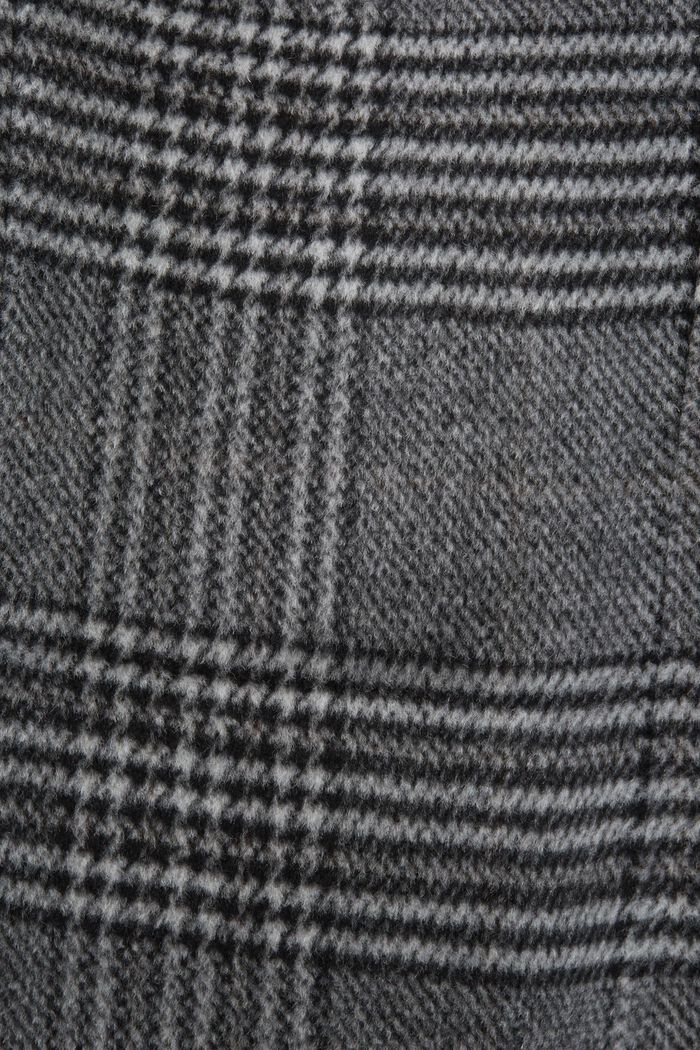 In materiale riciclato: cappotto a quadri in misto lana con cashmere, BLACK, detail image number 8