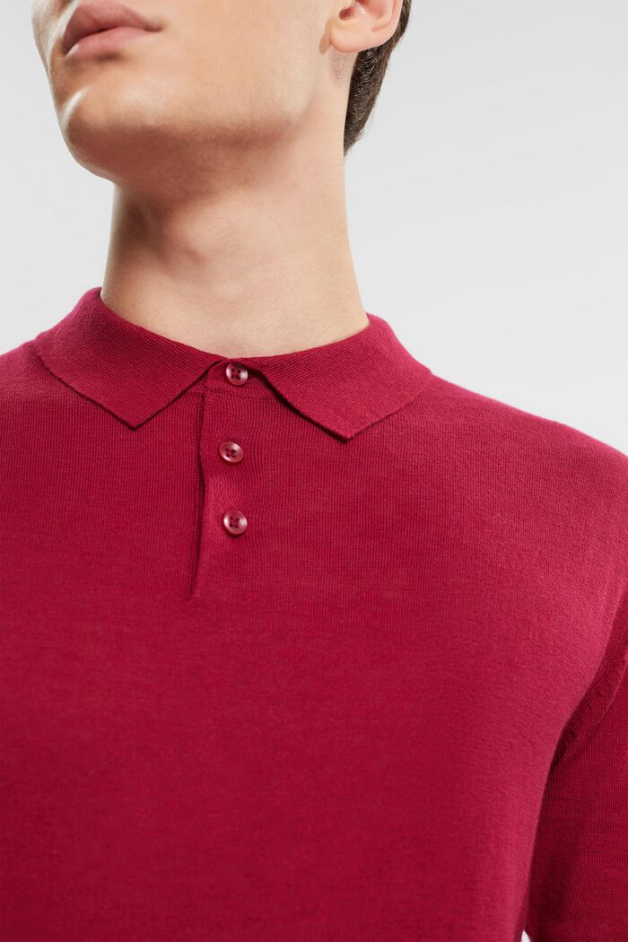 Con TENCEL™: polo a manica lunga, CHERRY RED, detail image number 0