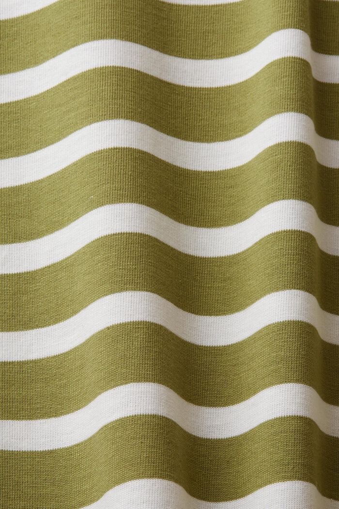 T-shirt a righe in cotone sostenibile, LEAF GREEN, detail image number 6