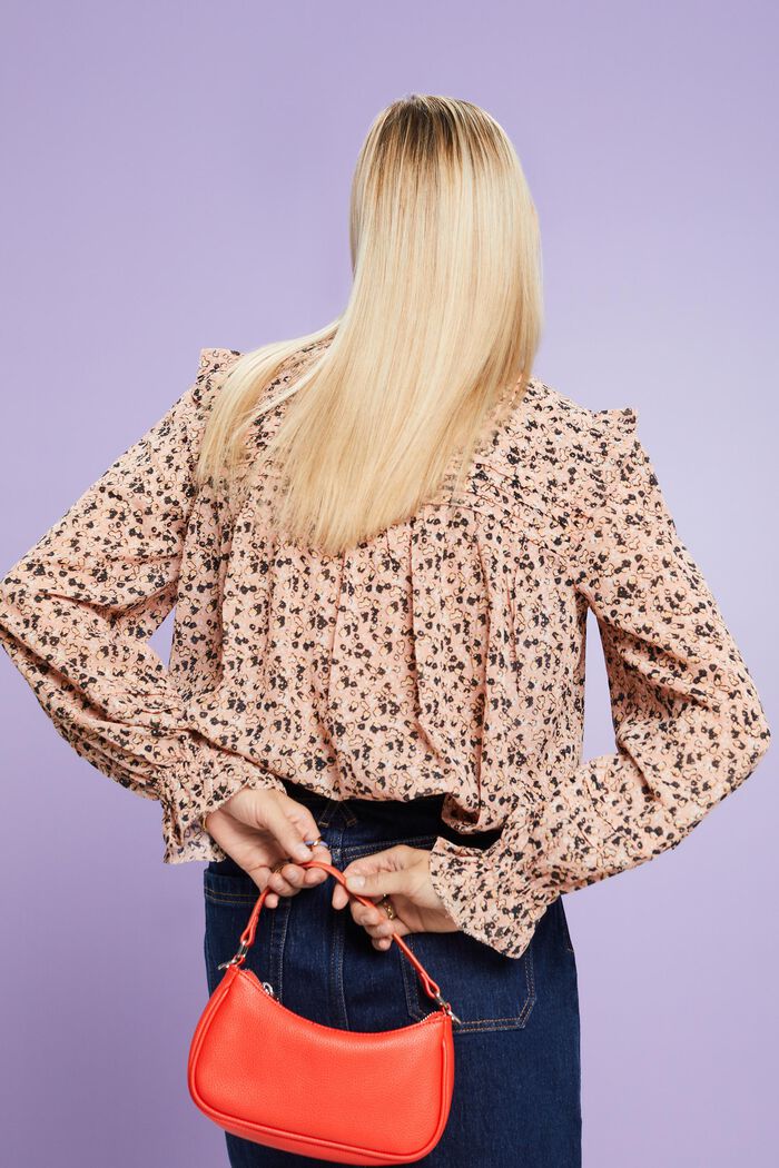 Blusa in chiffon a fantasia, LIGHT PINK, detail image number 3