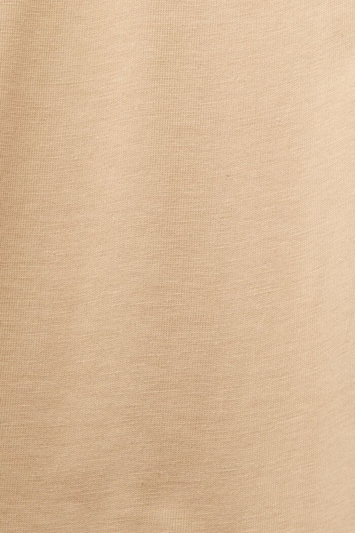 T-shirt girocollo in jersey di cotone Pima, BEIGE, detail image number 4