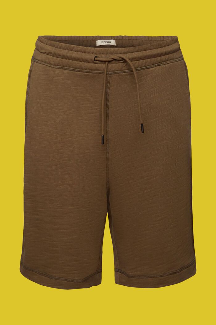 Shorts in felpa di cotone, KHAKI GREEN, detail image number 7
