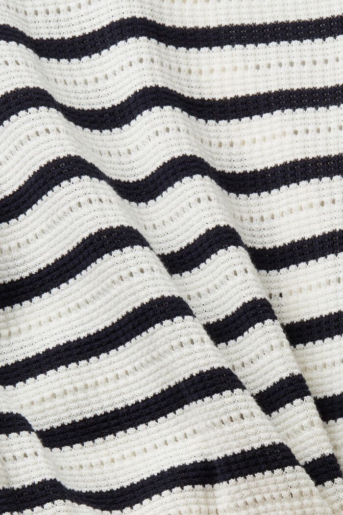 Cardigan pointelle a righe, OFF WHITE, detail image number 5