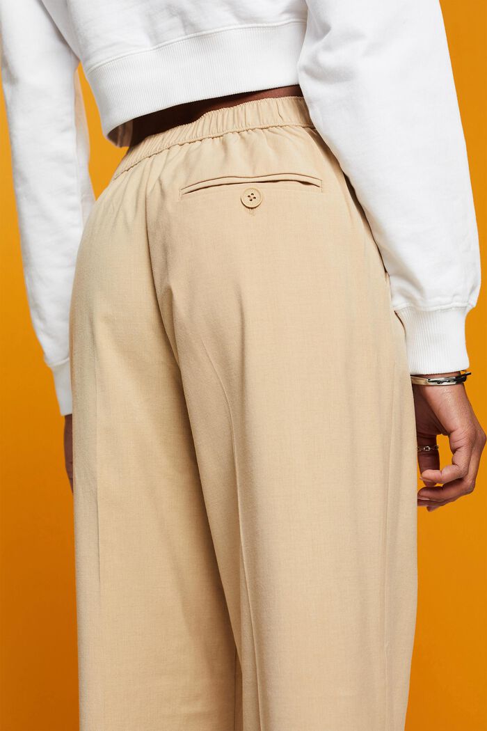 Pantaloni con spacco sullo sfondo e zip, SAND, detail image number 4