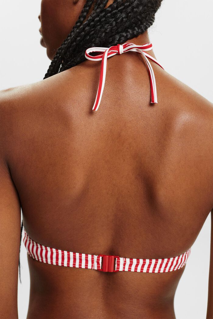 Reggiseno da bikini imbottito e con allacciatura al collo, DARK RED, detail image number 1