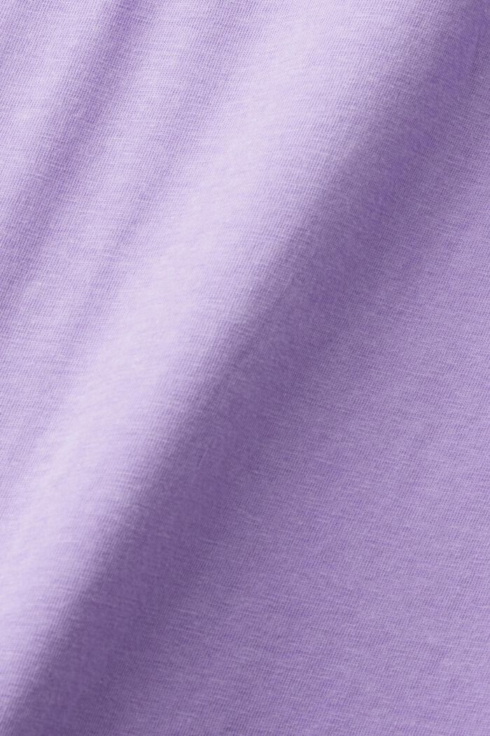 T-shirt con scollo a V in cotone, PURPLE, detail image number 5