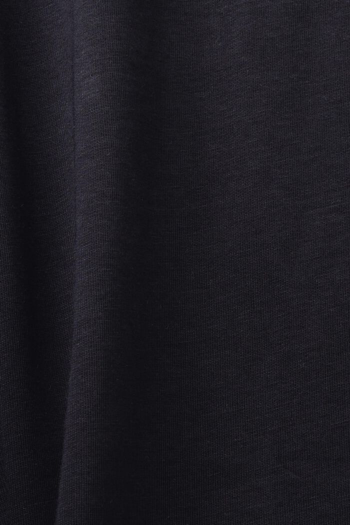 T-shirt in cotone fiammato con logo sulla tasca, BLACK, detail image number 4