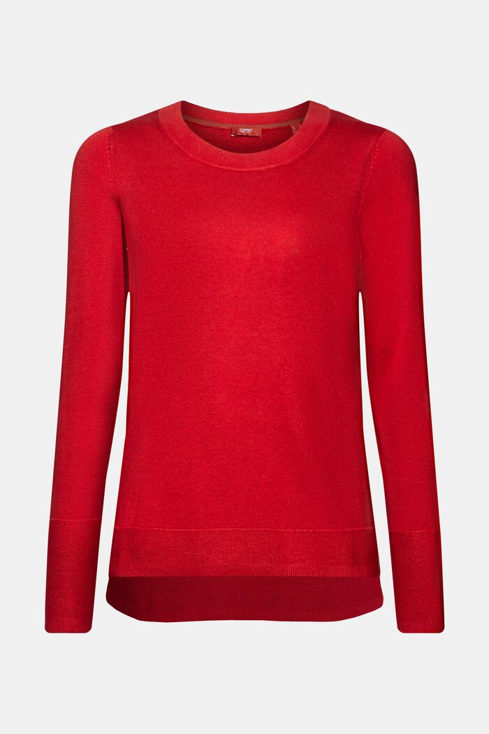 Pullover in maglia sottile, DARK RED, detail image number 6