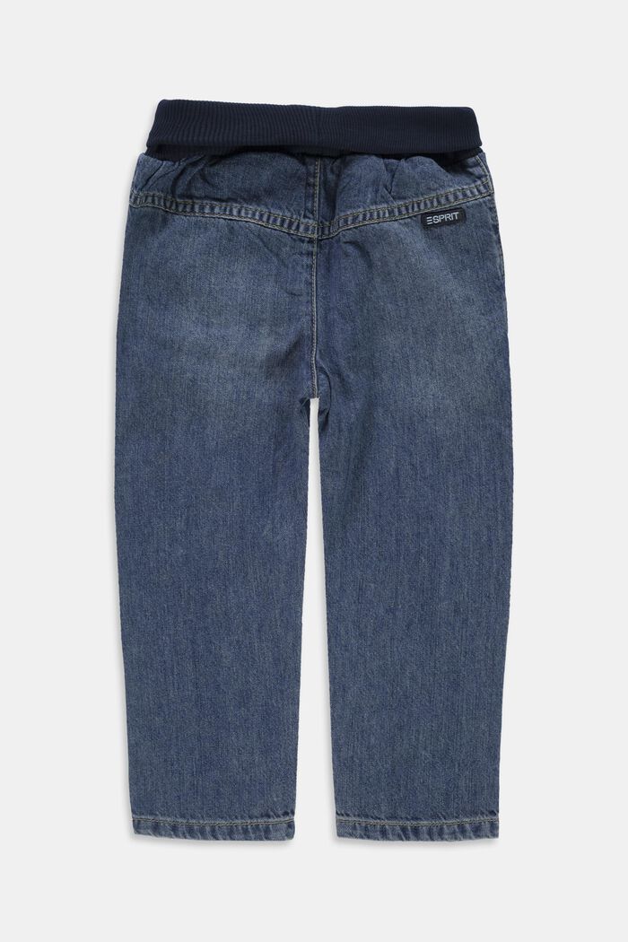 Jeans con vita a coste, 100% cotone biologico