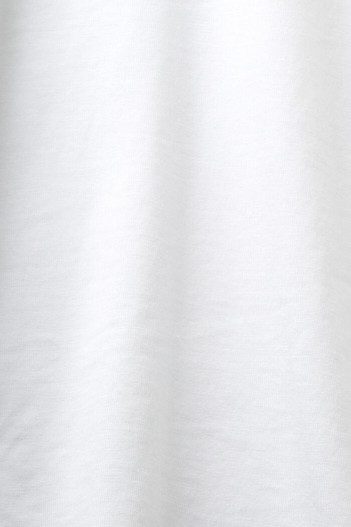 T-shirt in cotone Pima con logo ricamato, WHITE, detail image number 5