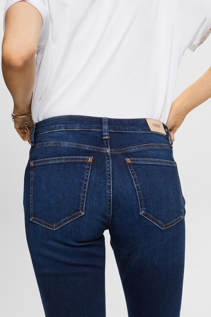 Jeans elasticizzati a gamba dritta, misto cotone, BLUE DARK WASHED, detail image number 2