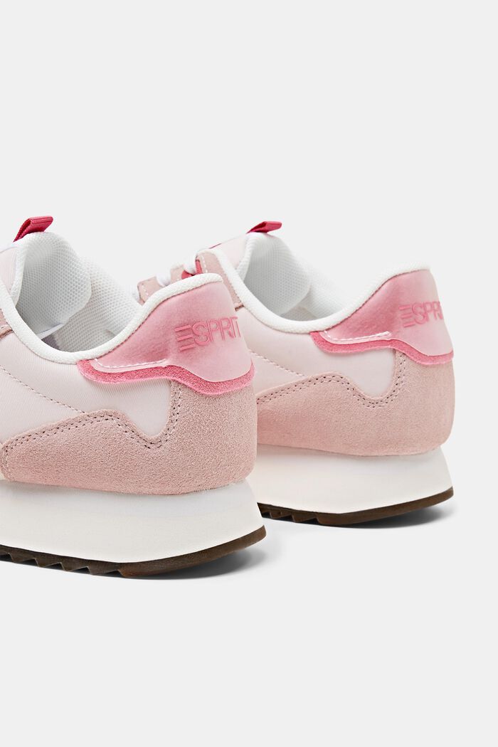 Sneakers in pelle con plateau, PASTEL PINK, detail image number 4