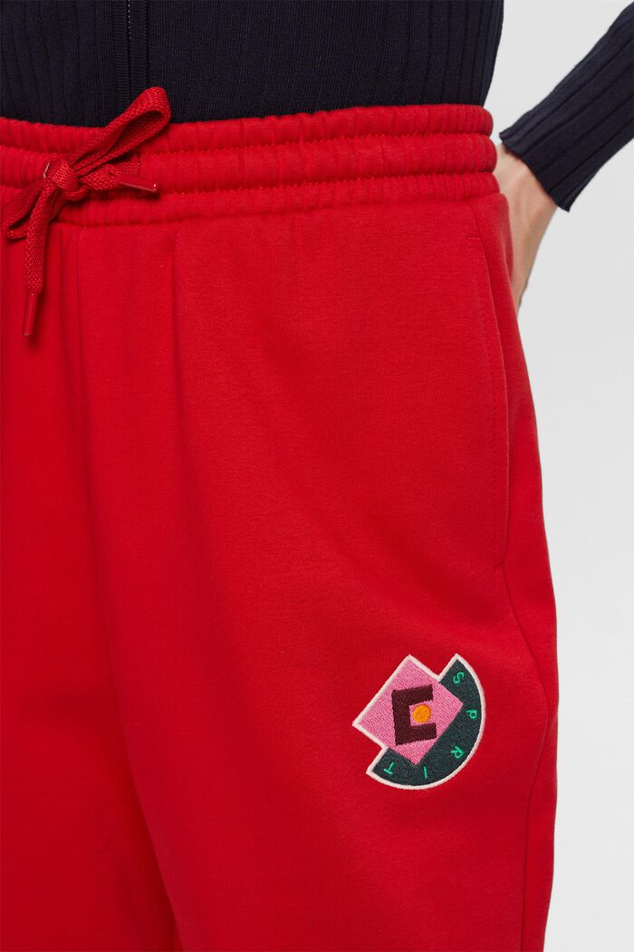 Jogger in pile con applicazione del logo, DARK RED, detail image number 2