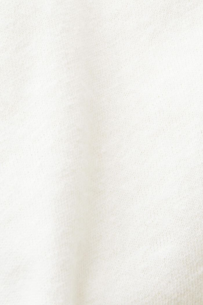 T-shirt con orli arrotolati, misto cotone e lino, ICE, detail image number 5