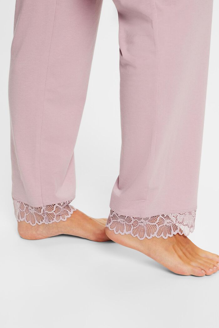 Pigiama con pizzo in jersey, LIGHT PINK, detail image number 4