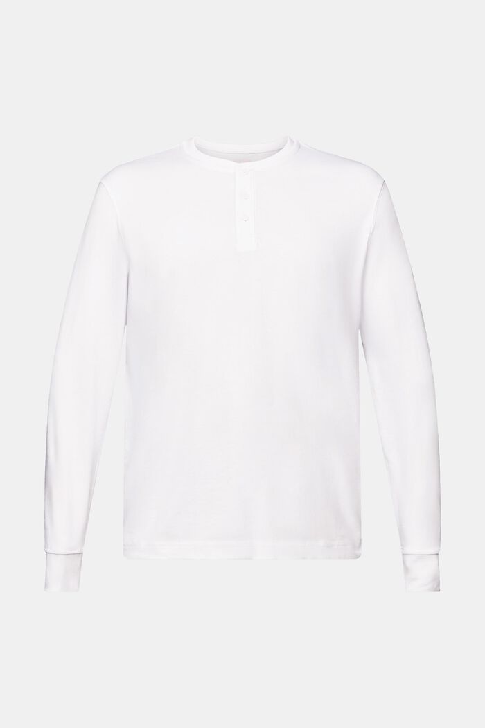 Maglia henley in jersey, WHITE, detail image number 6