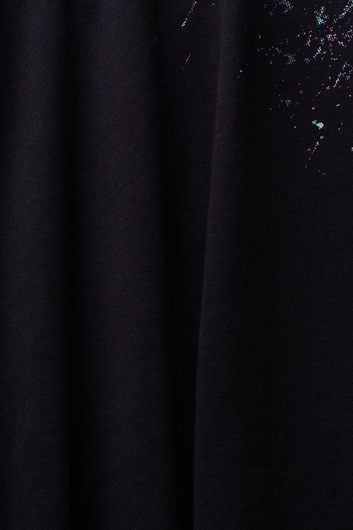 T-shirt con stampa a girocollo, BLACK, detail image number 5