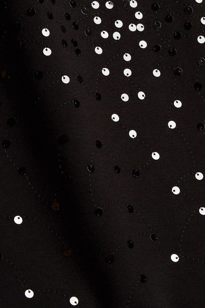 Abito in jersey con mesh e paillettes, BLACK, detail image number 4
