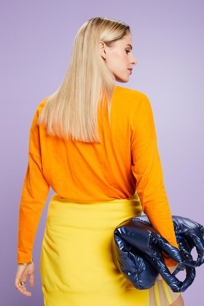 Maglia basic a maniche lunghe in jersey, GOLDEN ORANGE, detail image number 2