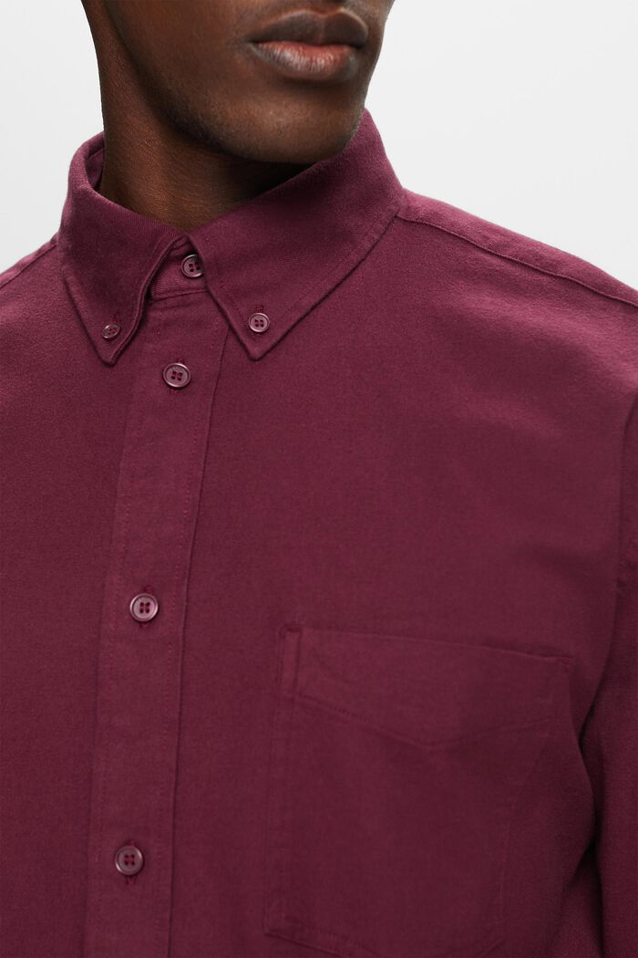 Camicia in twill regular fit, AUBERGINE, detail image number 3