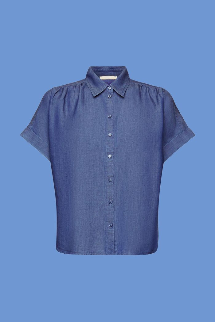 Blusa oversize, TENCEL™, BLUE DARK WASHED, detail image number 7