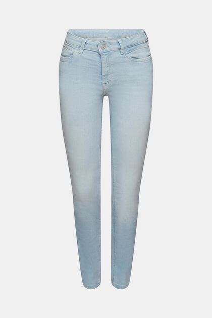 Jeans Slim Fit stretch a vita media, BLUE BLEACHED, overview