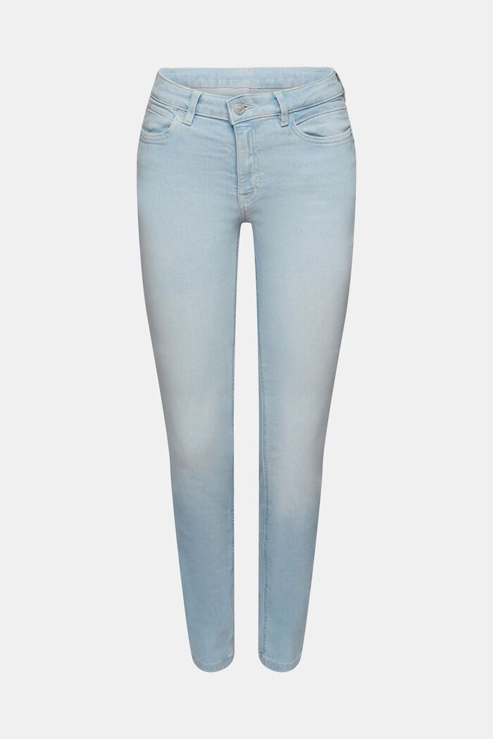 Jeans Slim Fit stretch a vita media, BLUE BLEACHED, detail image number 7