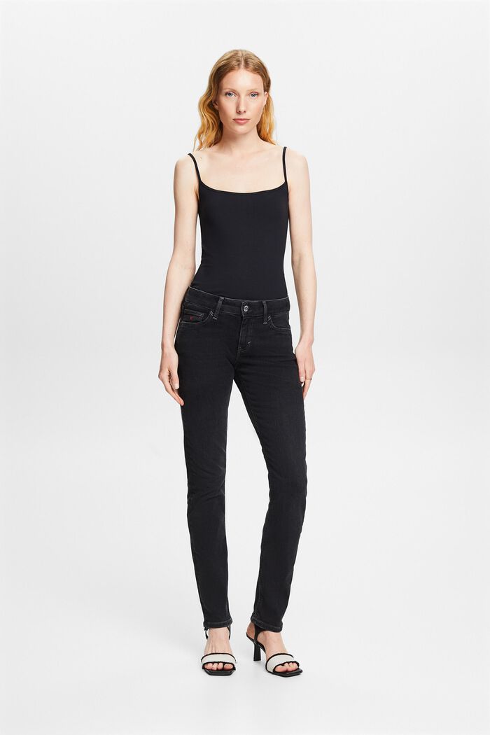 Jeans Slim Fit a vita media, BLACK RINSE, detail image number 5