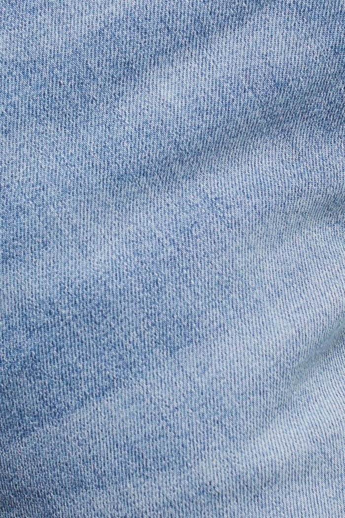 Shorts in denim dritti a vita media, BLUE LIGHT WASHED, detail image number 5