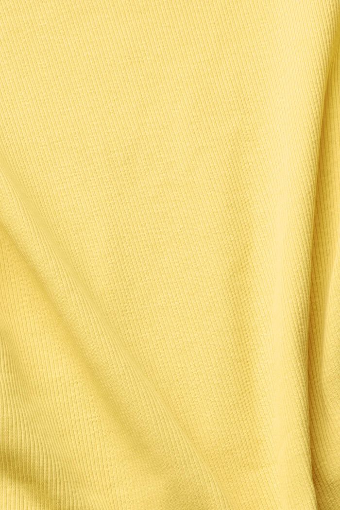 Top cropped con effetto a coste, YELLOW, detail image number 5