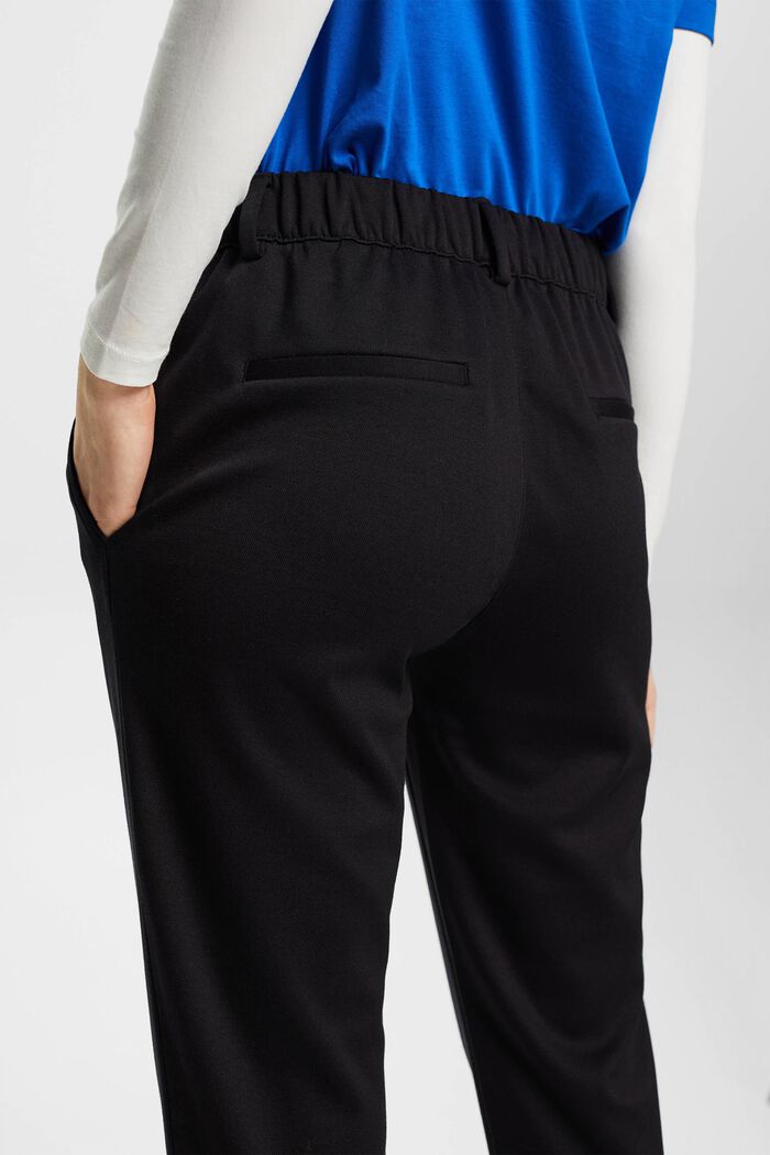 Pantaloni stretch con elastico in vita, BLACK, detail image number 4