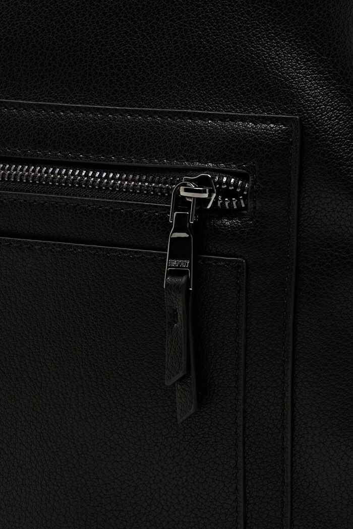 Borsa a sacchetto in similpelle, BLACK, detail image number 1