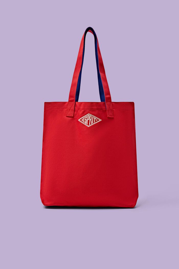 Tote Bag in cotone con logo, DARK RED, detail image number 0