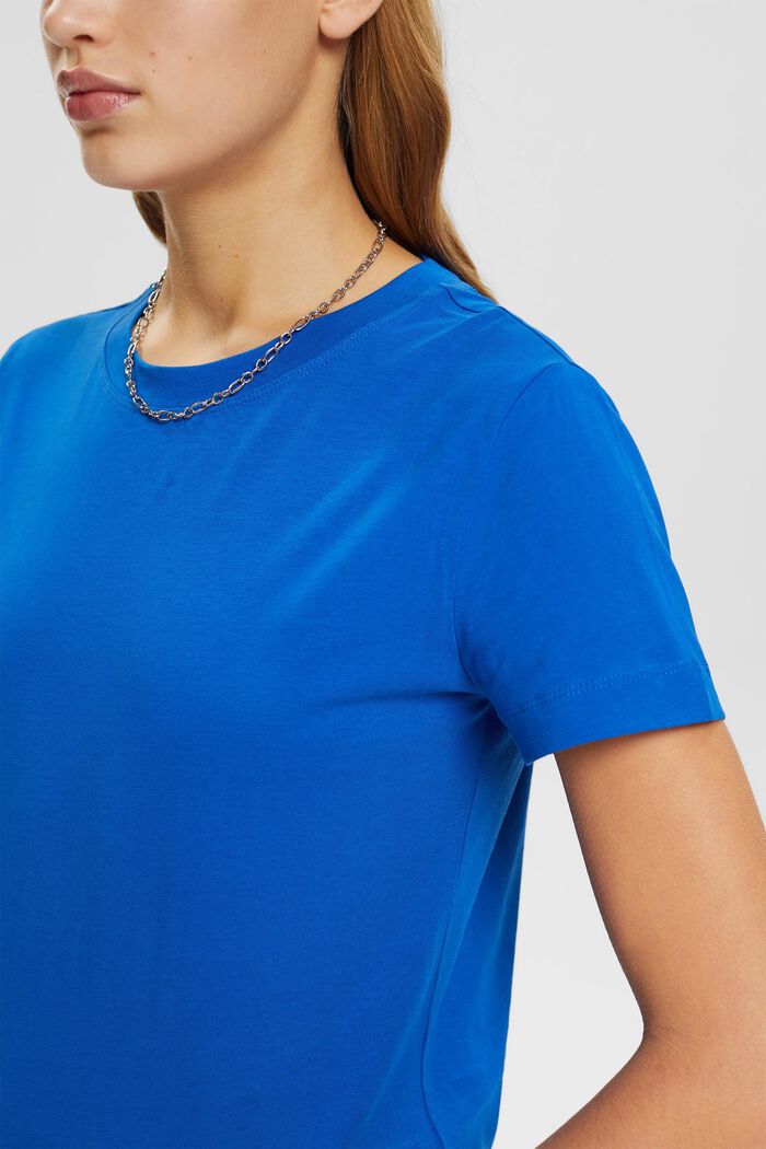 T-shirt girocollo in cotone, BLUE, detail image number 2