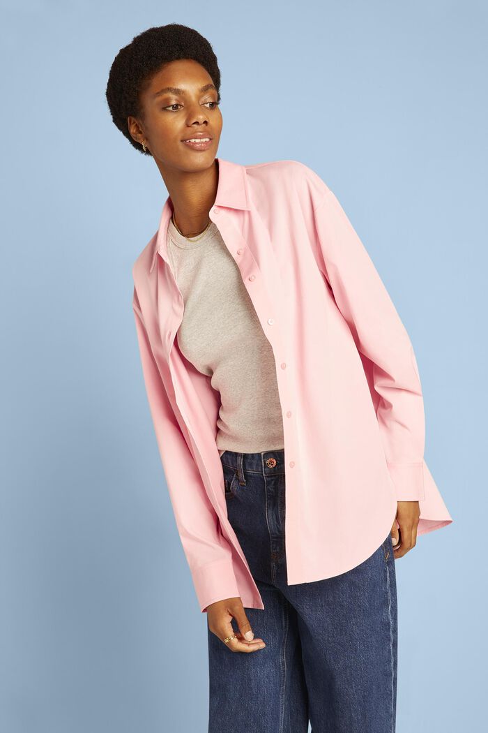 Camicia button-down oversize, PINK, detail image number 0