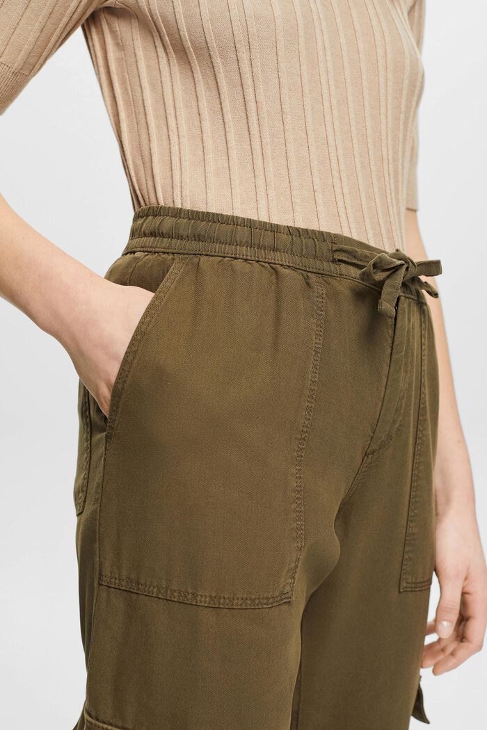 Pantaloni stile cargo in tessuto misto con TENCEL™, KHAKI GREEN, detail image number 2