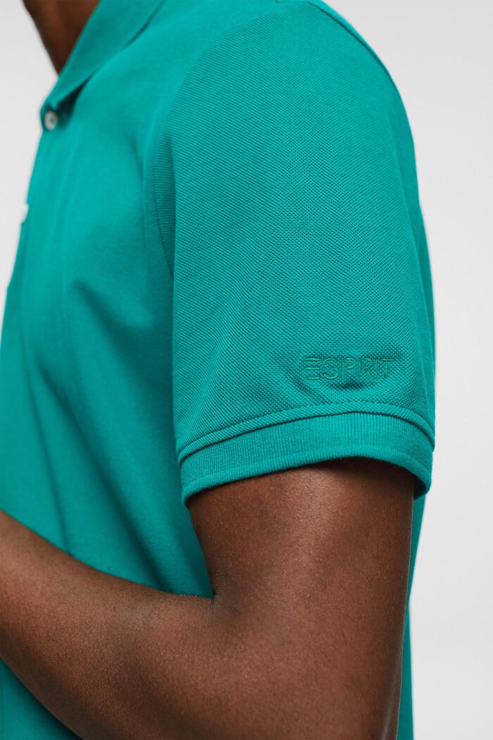 Camicia polo slim fit, EMERALD GREEN, detail image number 4