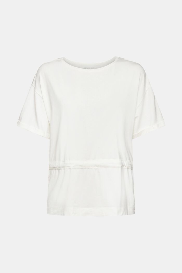 Con TENCEL™: T-shirt con coulisse con cordoncino, OFF WHITE, overview