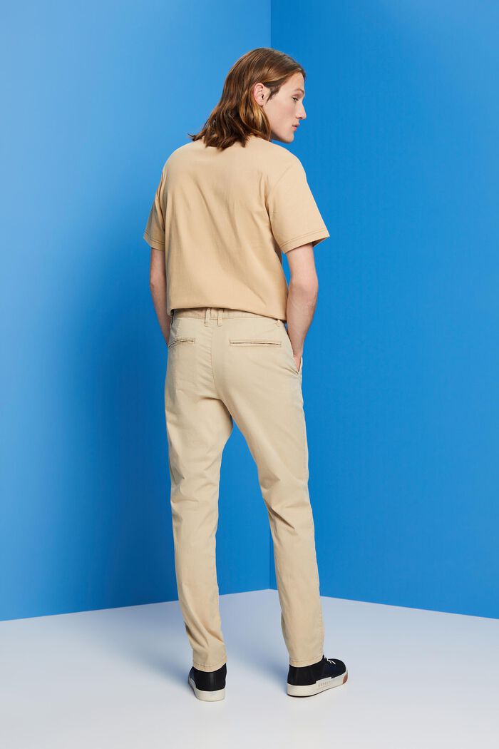 Pantaloni chino elasticizzati in cotone, SAND, detail image number 3