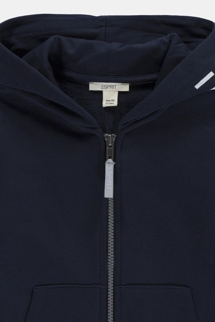 Cardigan felpato in 100% cotone, NAVY, detail image number 2