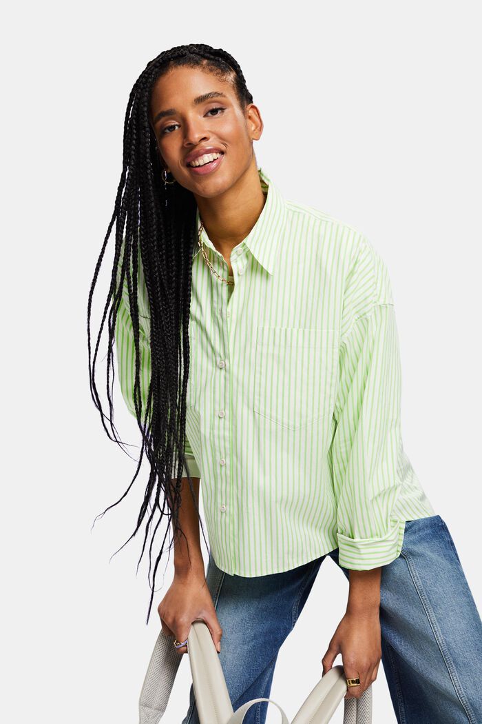Camicia button-down a righe, GREEN, detail image number 0