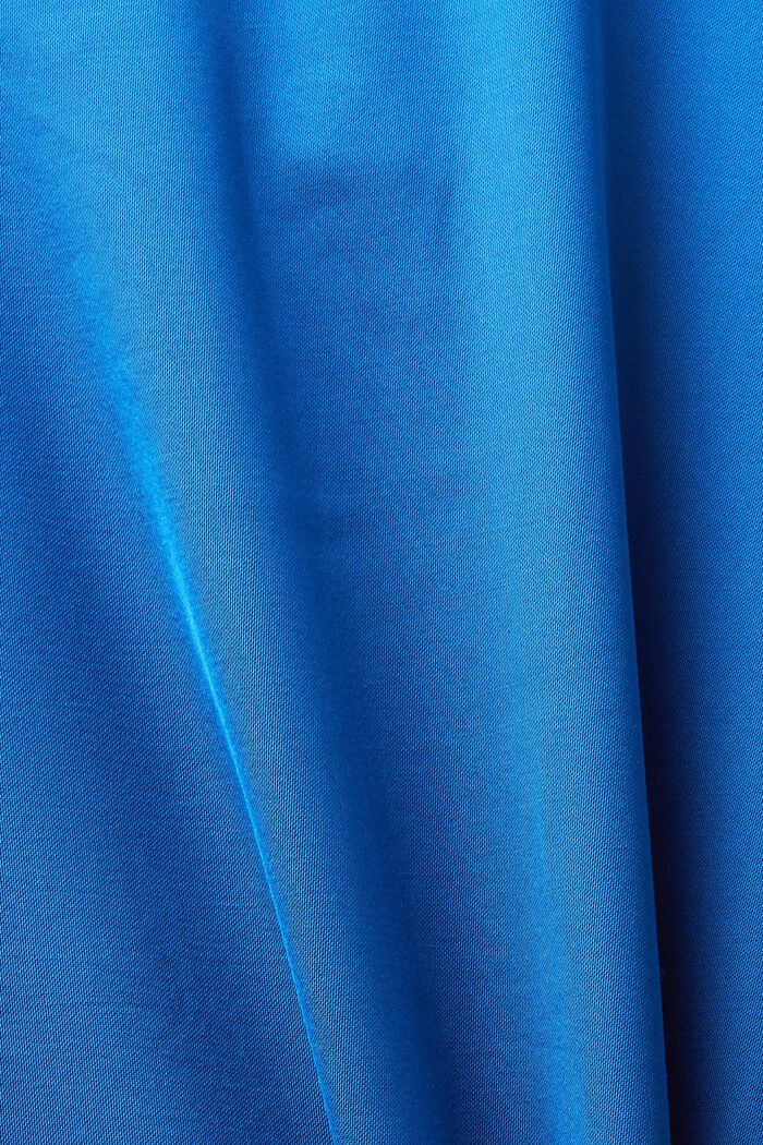 Blusa in raso con balza drappeggiata, BRIGHT BLUE, detail image number 5