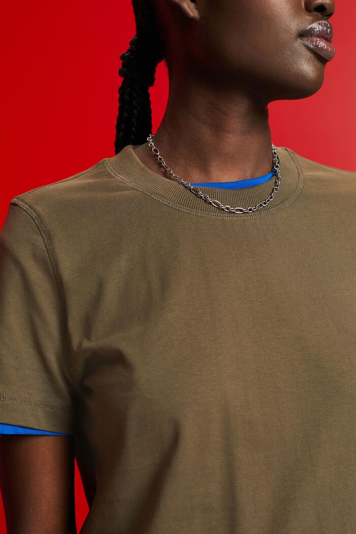 T-shirt Loose Fit, 100% cotone, KHAKI GREEN, detail image number 2