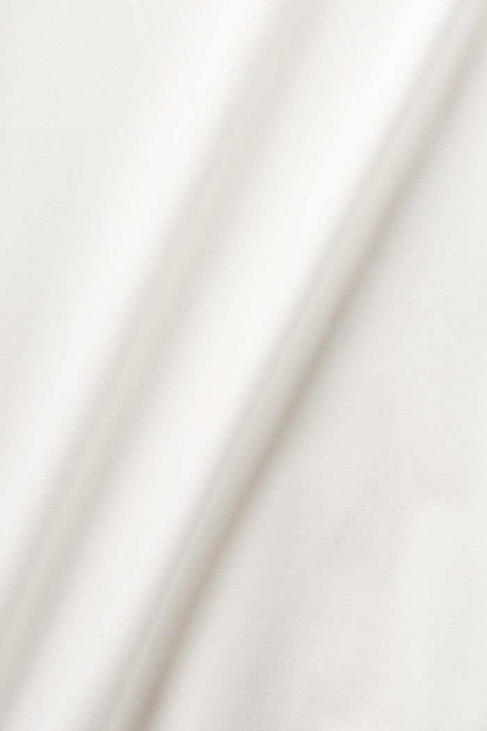 Maglietta in cotone Pima con girocollo, OFF WHITE, detail image number 5